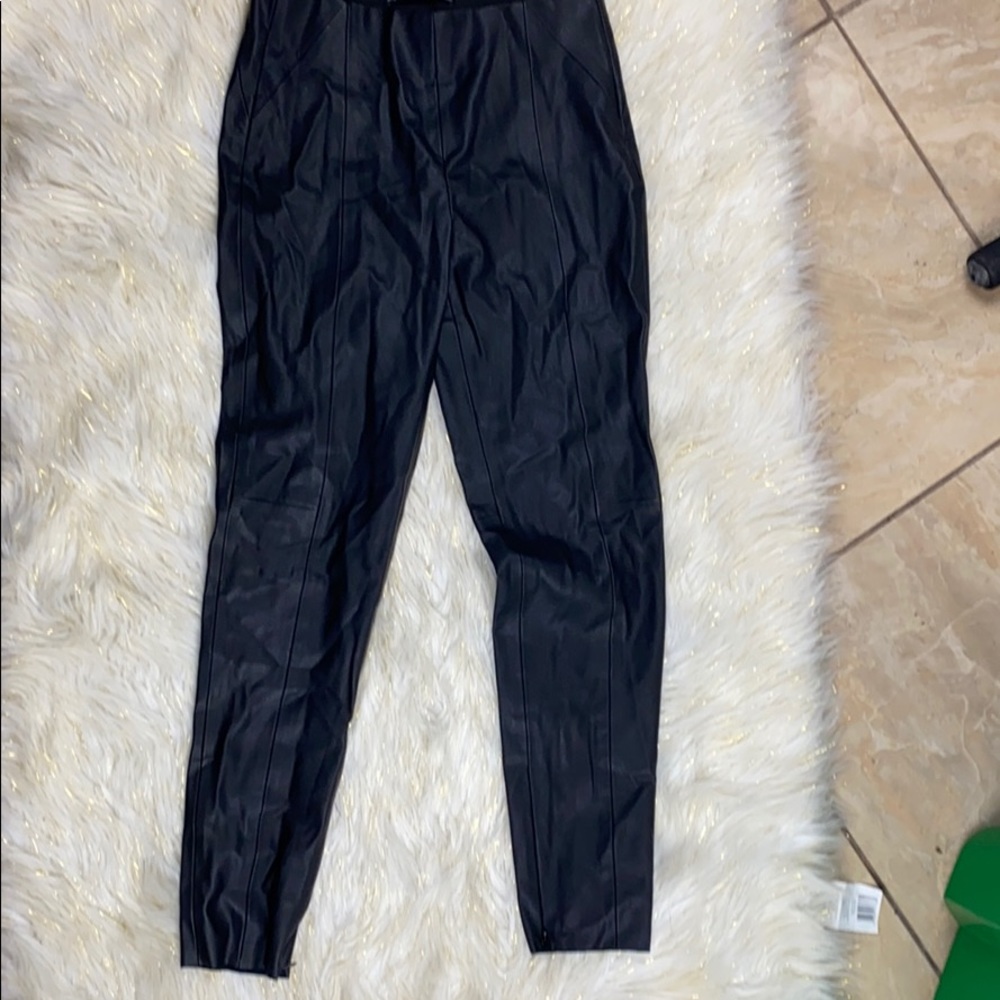 Zara Basics FAux Leather Pants Zipper Leggings